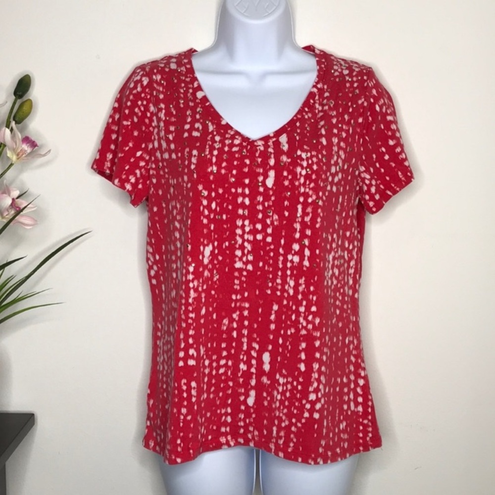 Rafaella Sport Women’s Small Studs V-neck T-shirt